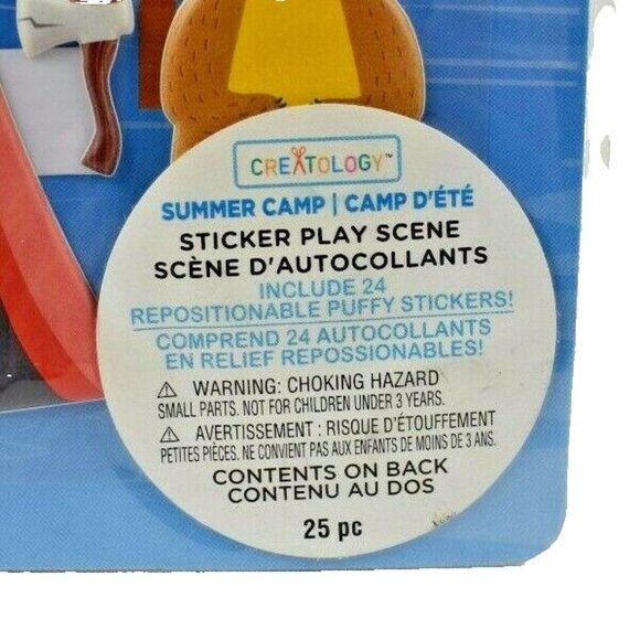 Creatology Summer Camp Sticker Play Scene 24 Repositionable Puffy Stickers New - Picture 2 of 2